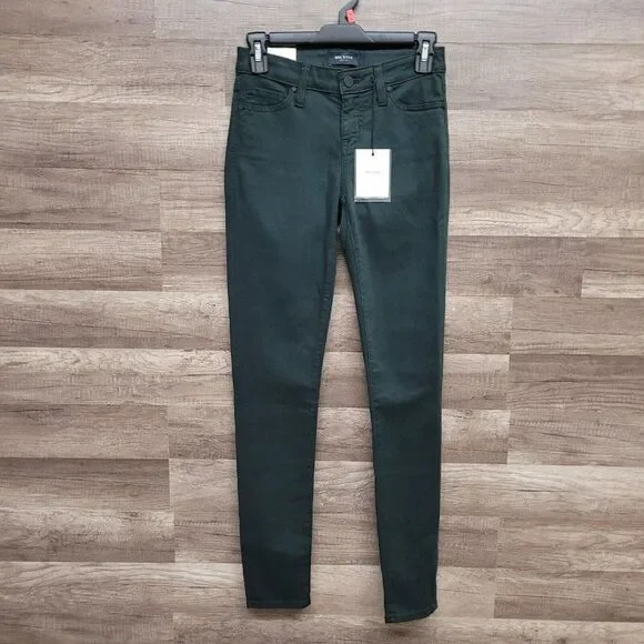 NEW Big Star Alex Skinny Jeans Size 25 Womens Dark Emerald Green Denim Mid Rise - Picture 2 of 16